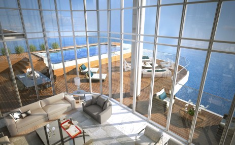 Penthouse  Living and Balcony